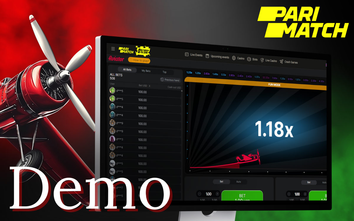 The demo version of Parimatch Aviator