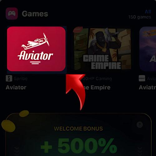 Open the game “Aviator”